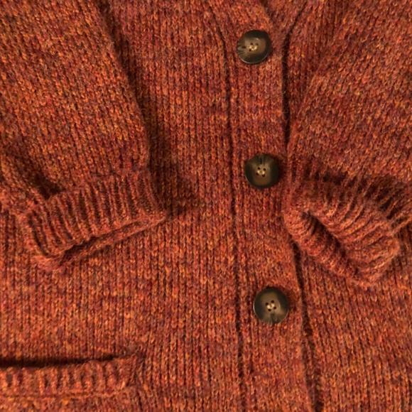 Rust color A.N.A. Womens Rust Tweed Marled Cable Knit V-Neck Sweater sz 1 X - Picture 4 of 10